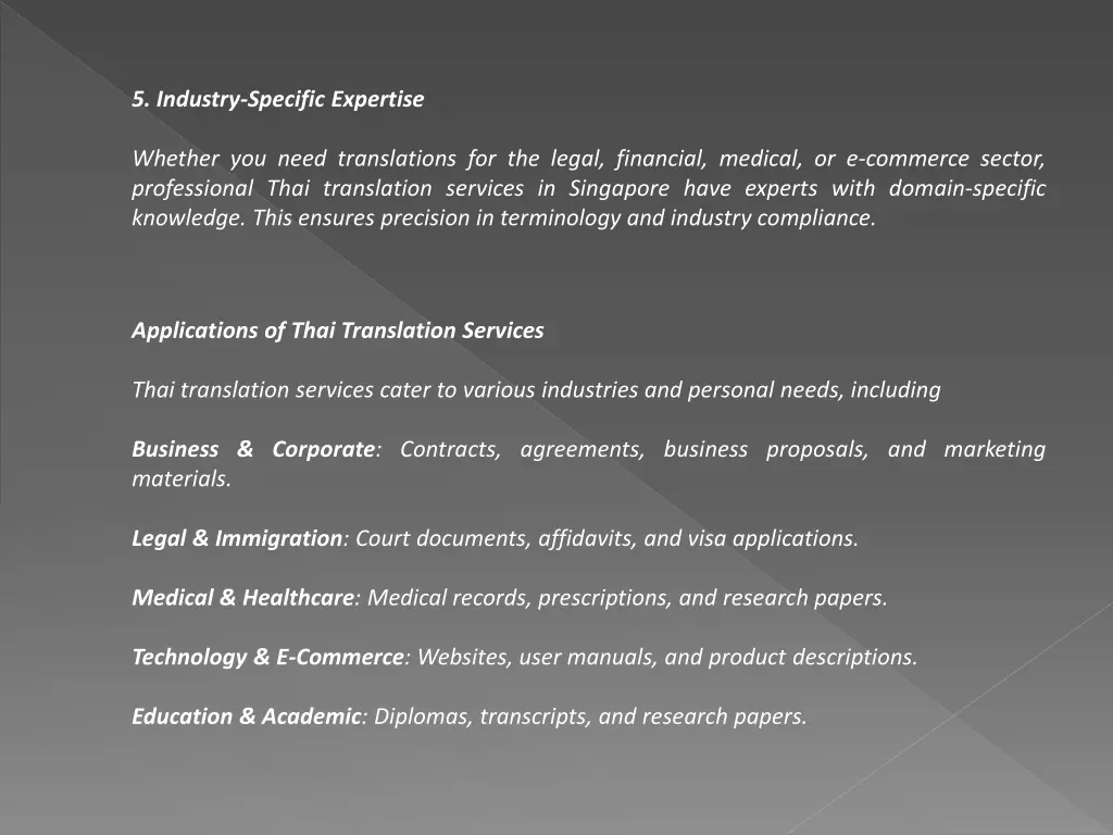 5 industry specific expertise
