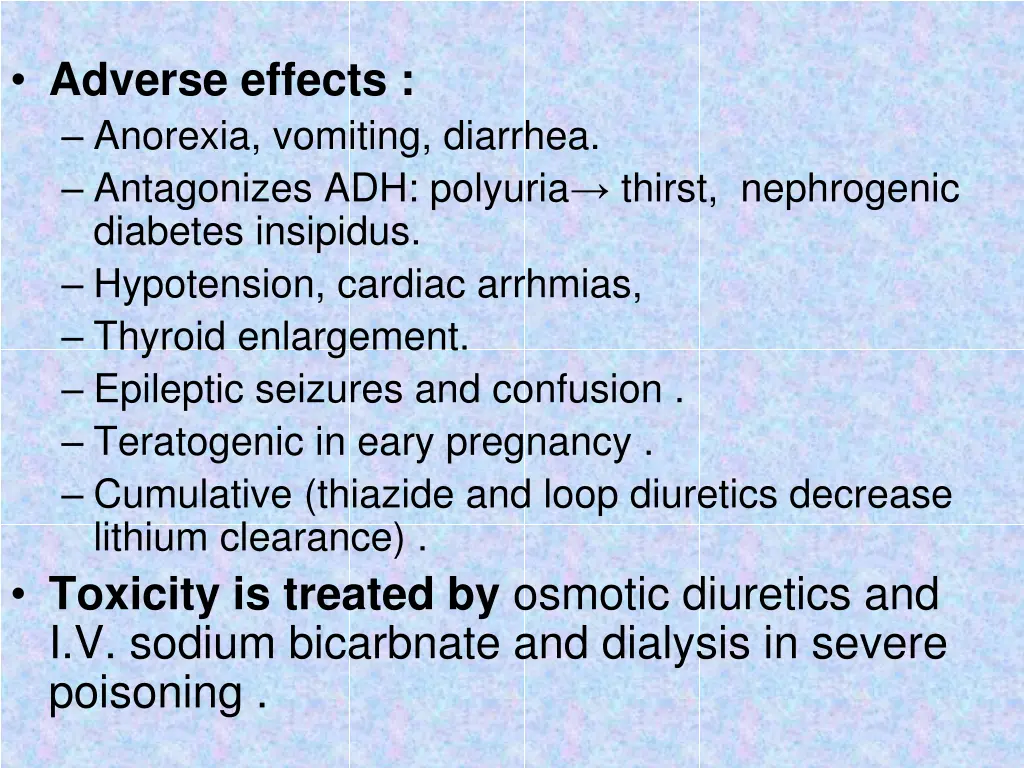adverse effects anorexia vomiting diarrhea