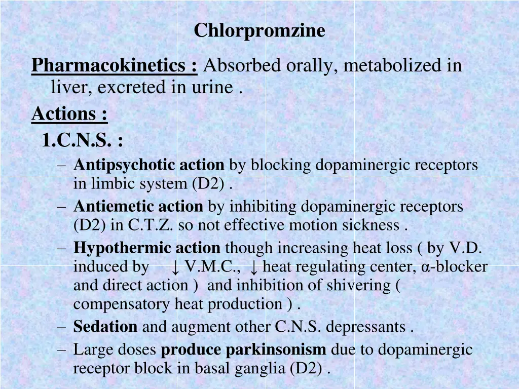chlorpromzine