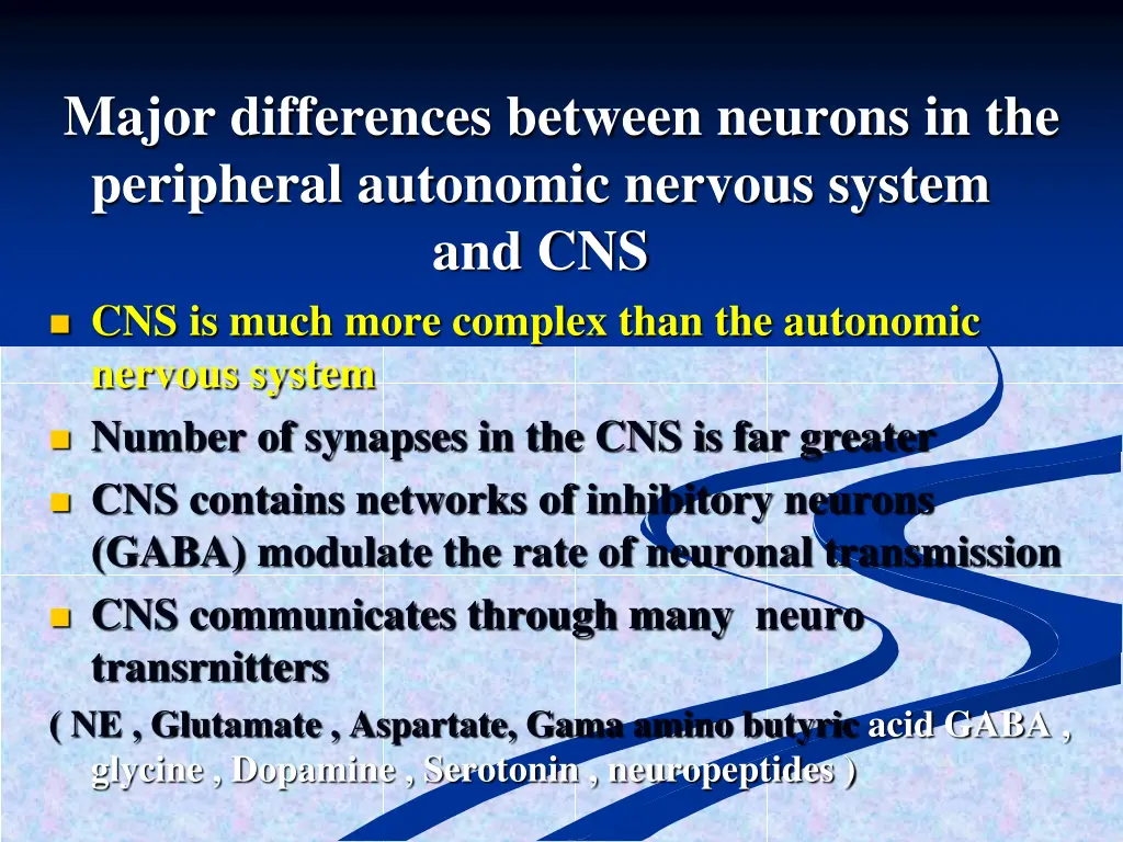 major differences between neurons