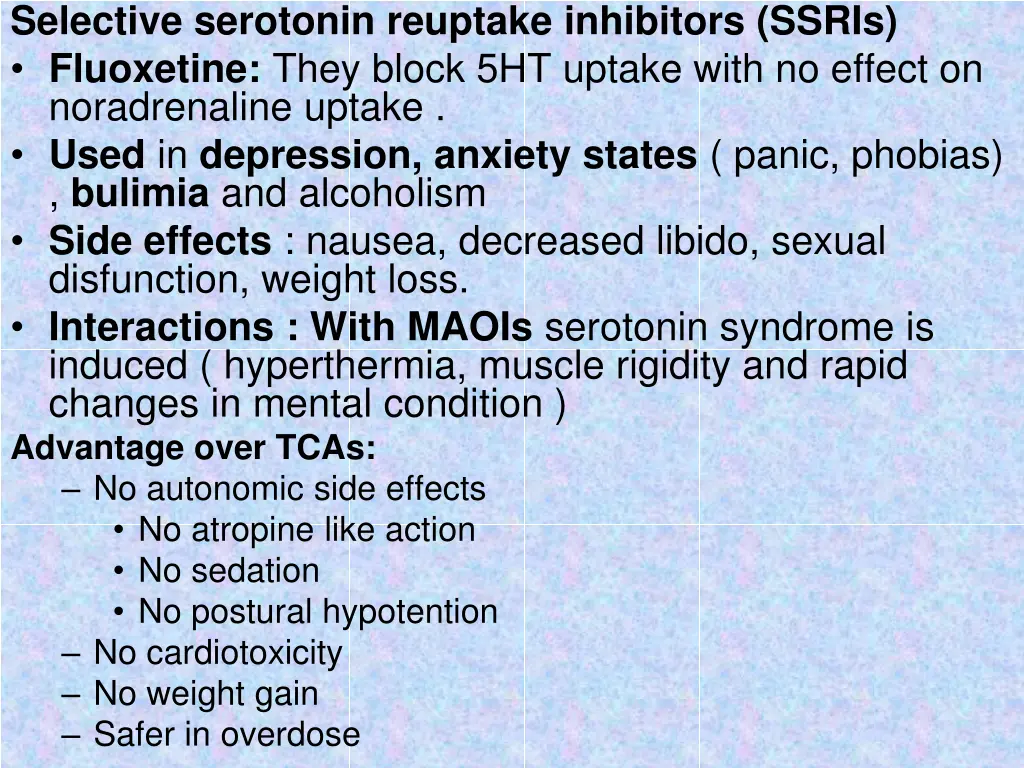 selective serotonin reuptake inhibitors ssris