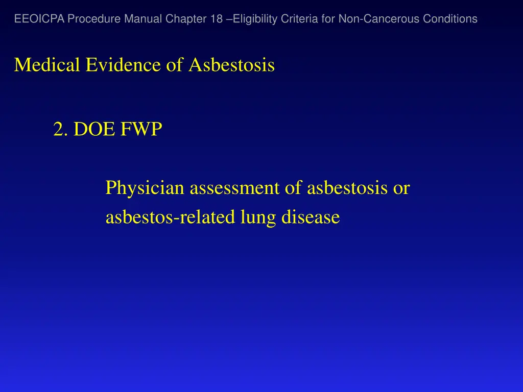 eeoicpa procedure manual chapter 18 eligibility 3