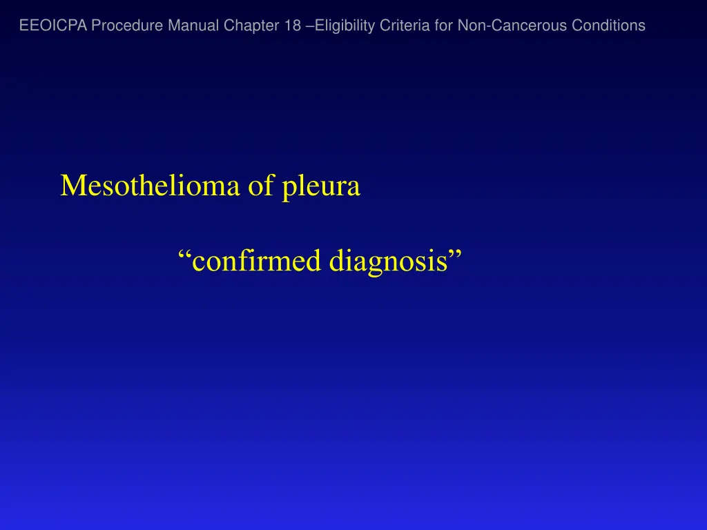 eeoicpa procedure manual chapter 18 eligibility 5