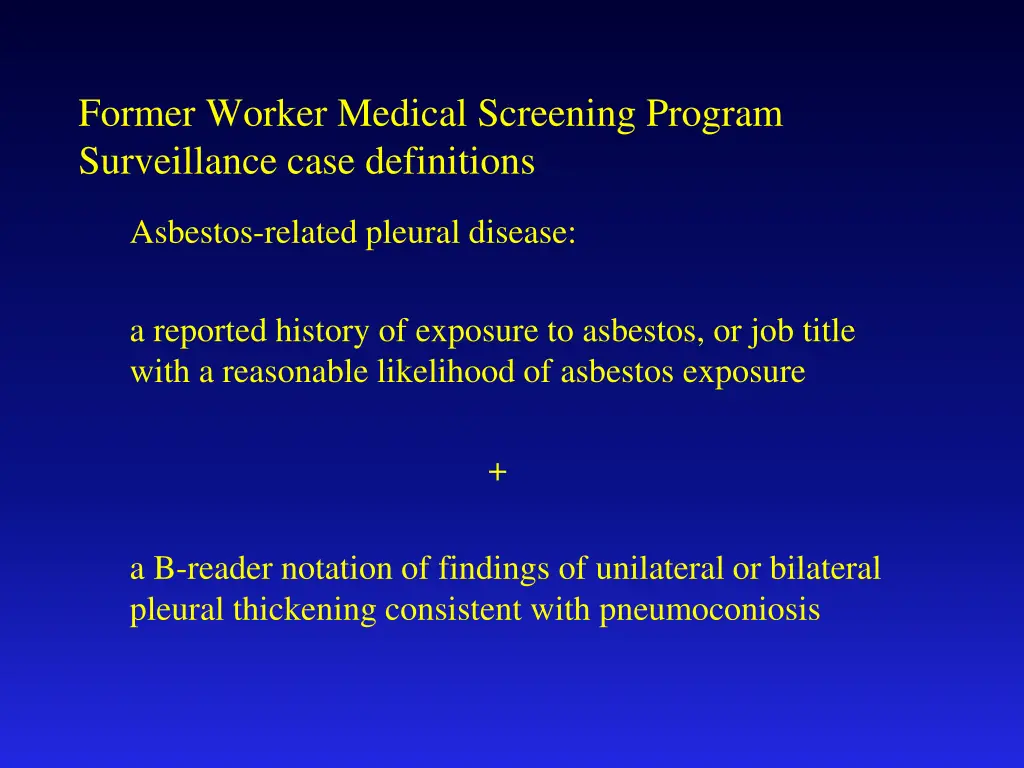 former worker medical screening program 1