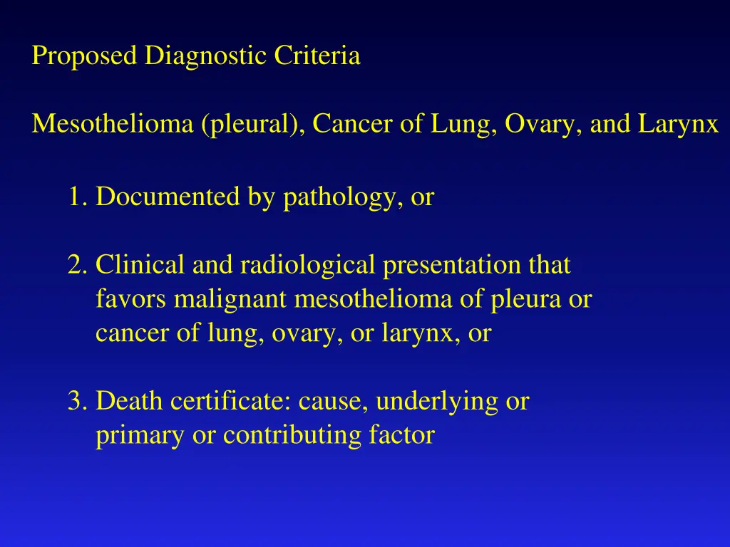 proposed diagnostic criteria 6