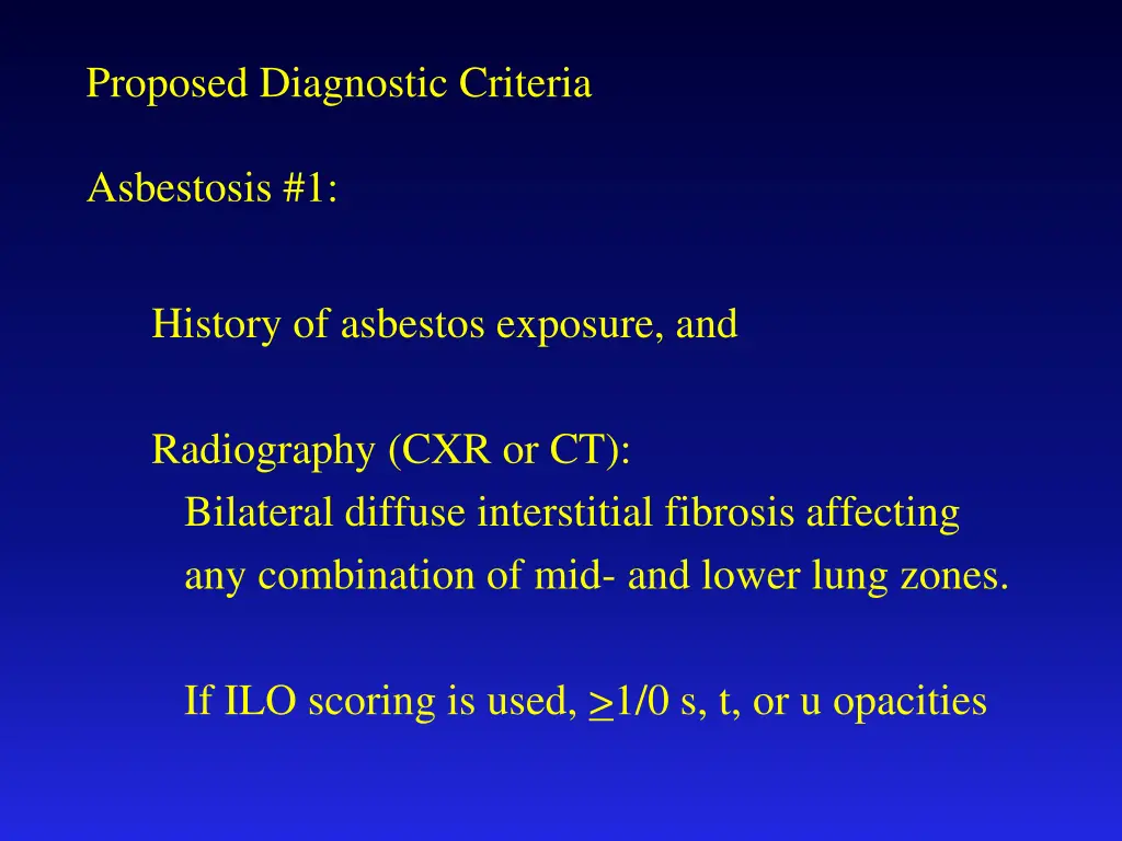 proposed diagnostic criteria