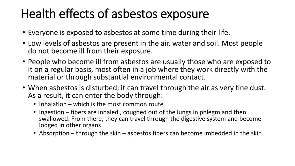 health effects of asbestos exposure health 1