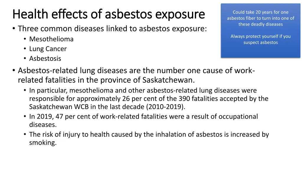 health effects of asbestos exposure health