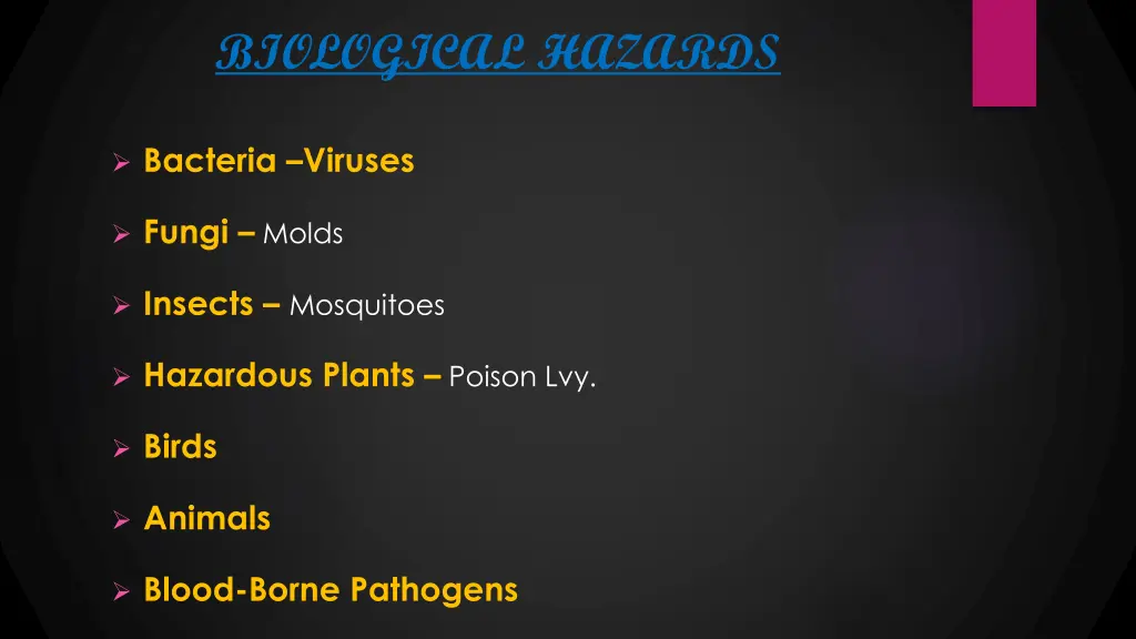 biological hazards