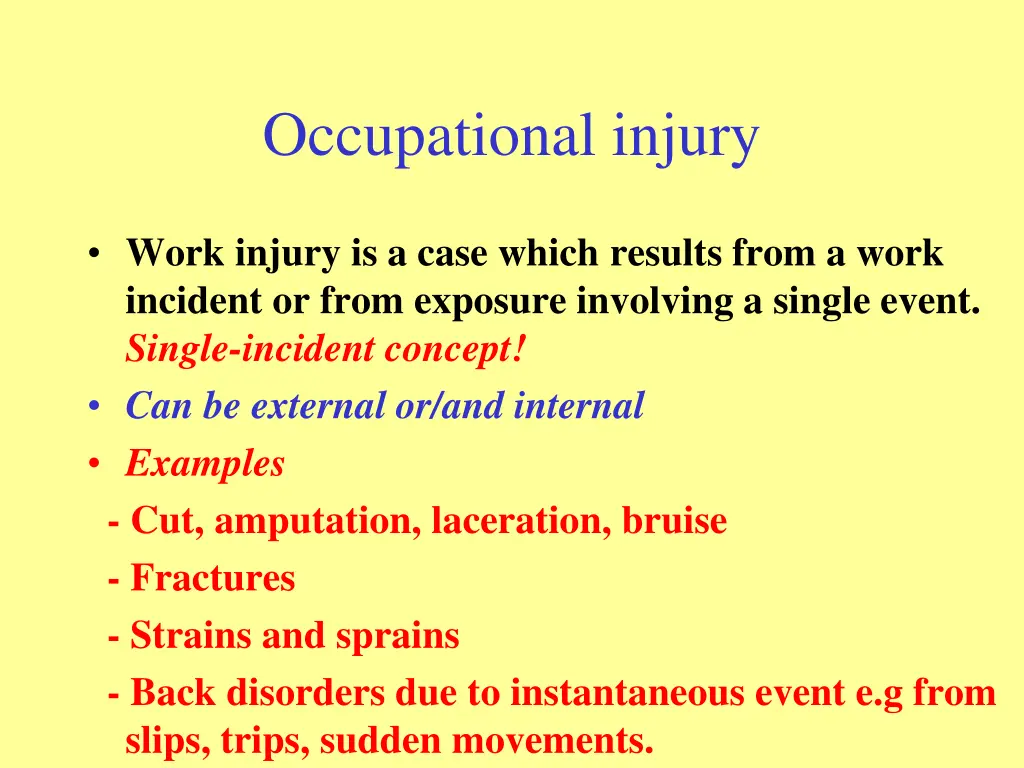 occupational injury
