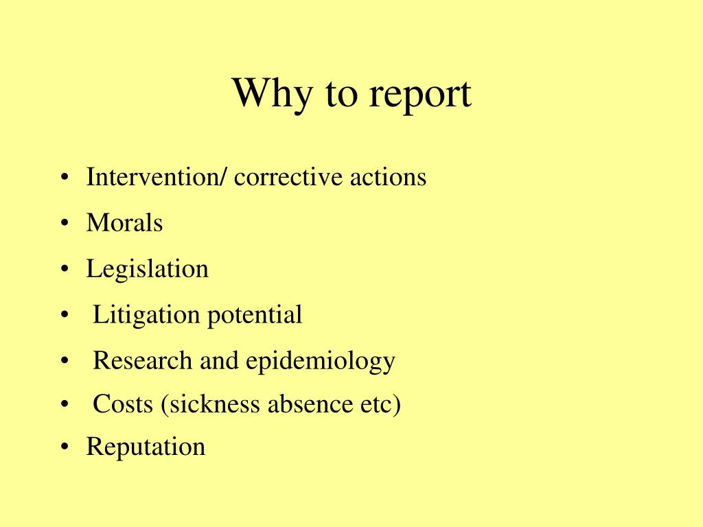 why to report