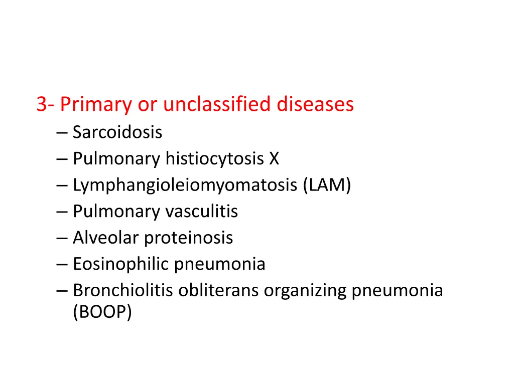 3 primary or unclassified diseases sarcoidosis