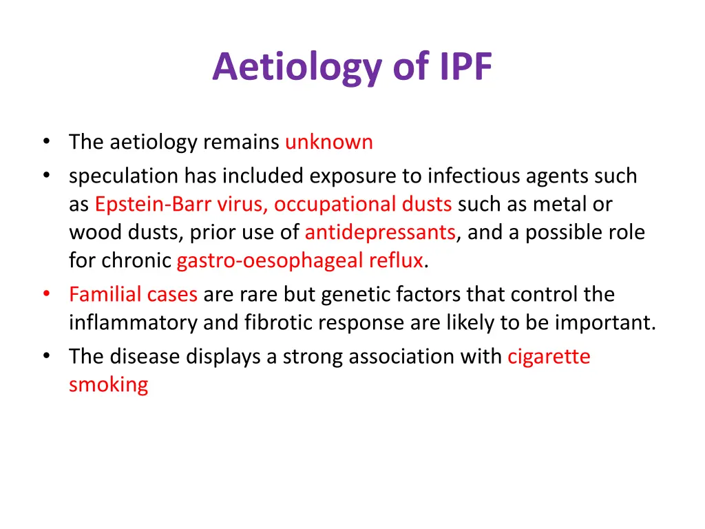 aetiology of ipf