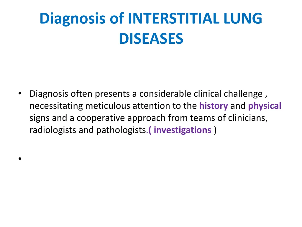 diagnosis of interstitial lung diseases
