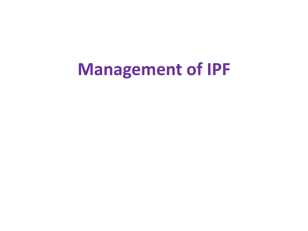 management of ipf
