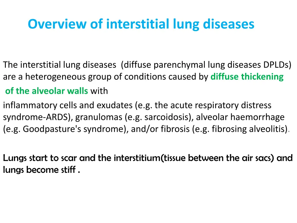 overview of interstitial lung diseases
