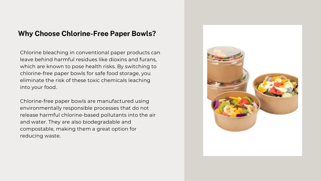 why choose chlorine free paper bowls