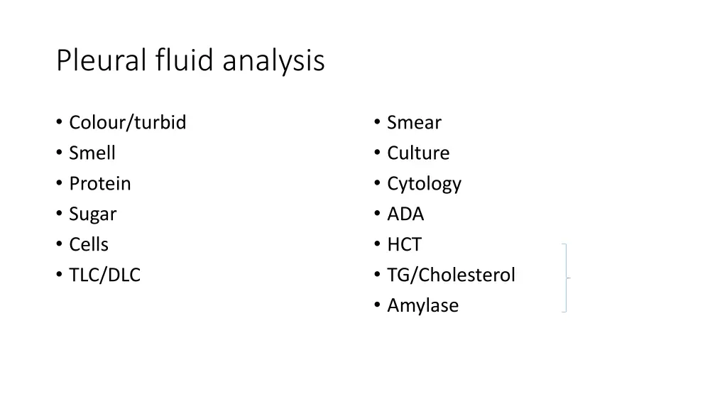 pleural fluid analysis