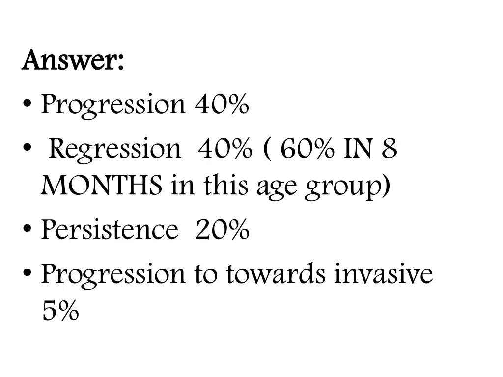 answer answer progression 40 regression