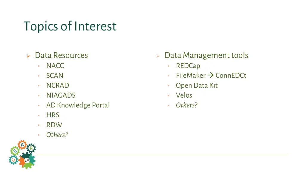 topics of interest