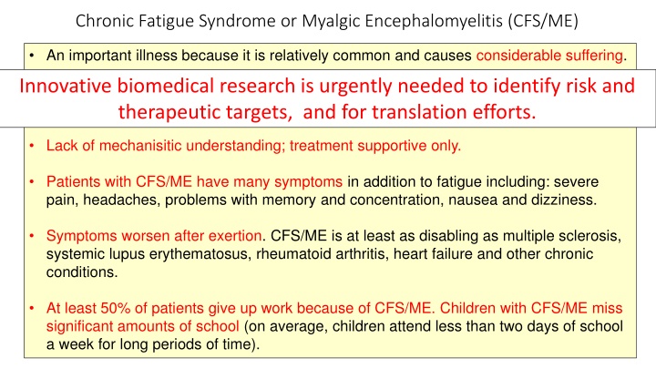 chronic fatigue syndrome or myalgic