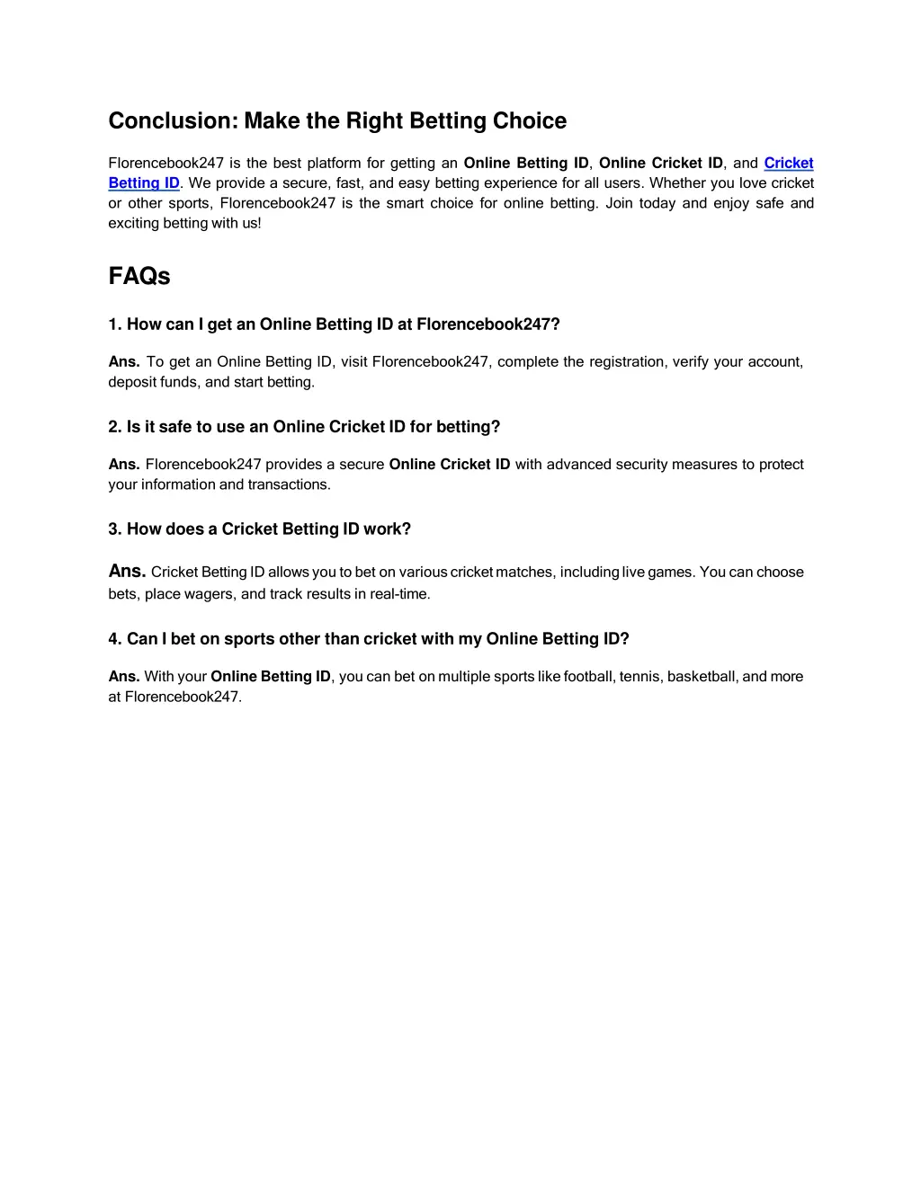 conclusion make the right betting choice