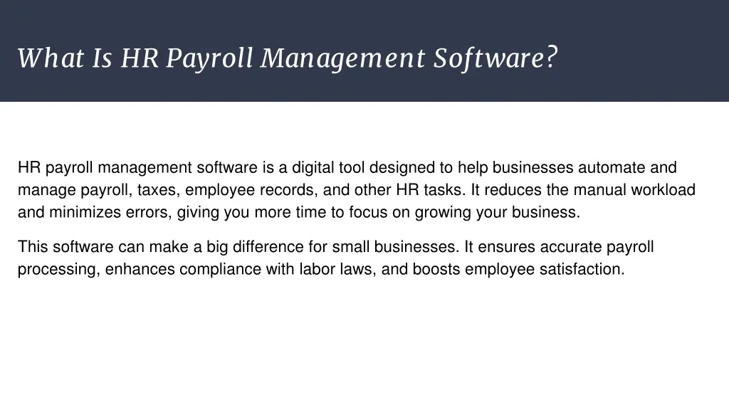 what is hr payroll management software