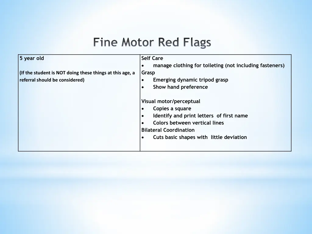 fine motor red flags 2