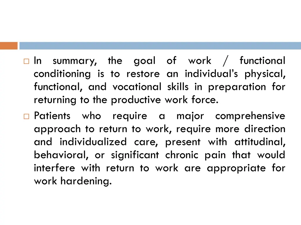 in summary the goal of work functional