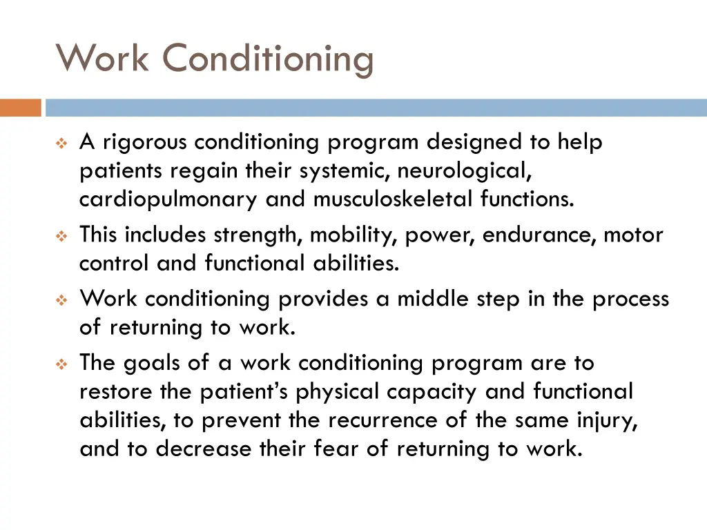 work conditioning 1