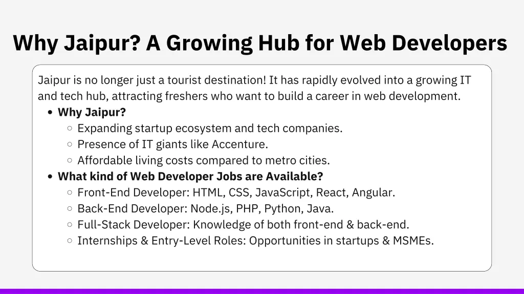 why jaipur a growing hub for web developers