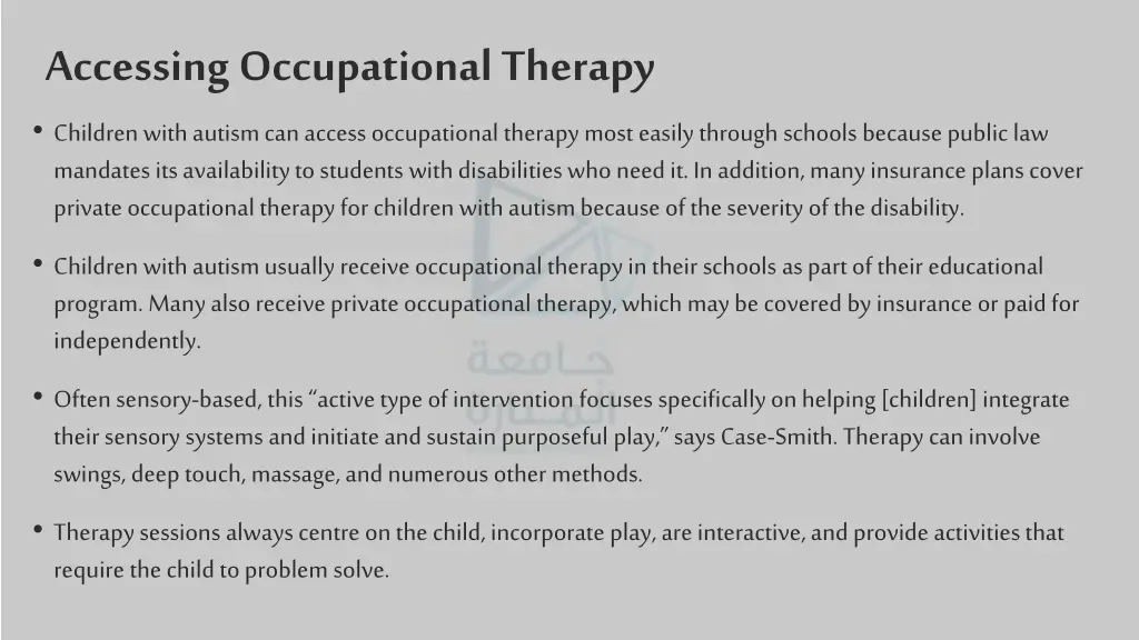 accessing occupational therapy children with