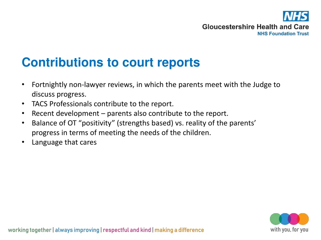 contributions to court reports
