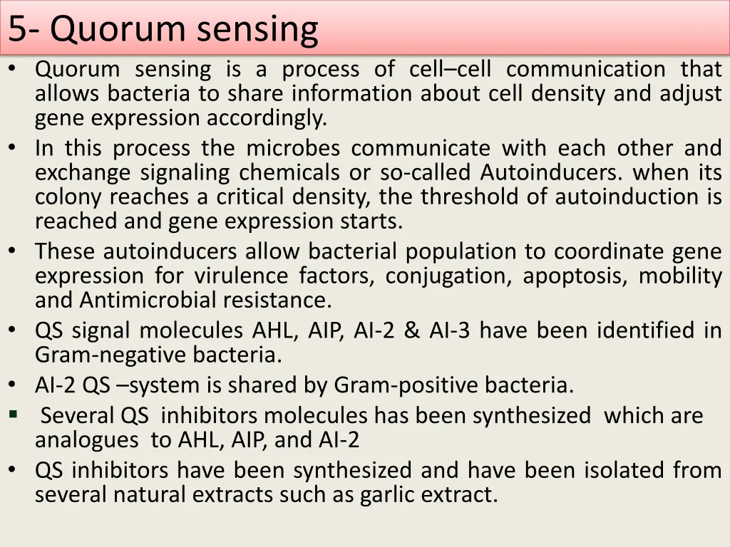 5 quorum sensing
