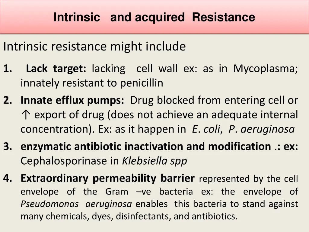 intrinsic and acquired resistance