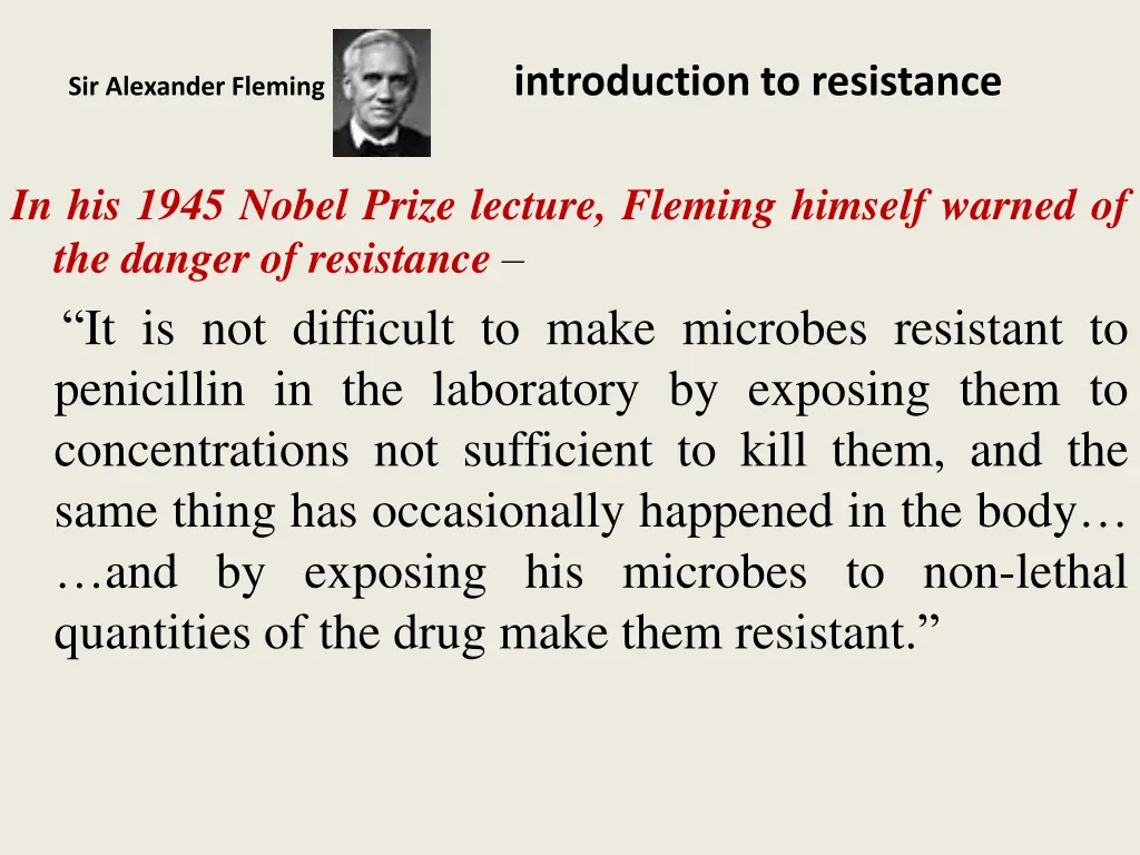 sir alexander fleming introduction to resistance