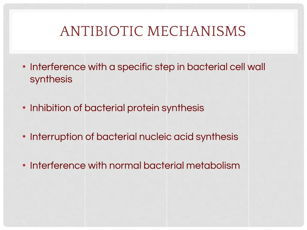 antibiotic mechanisms