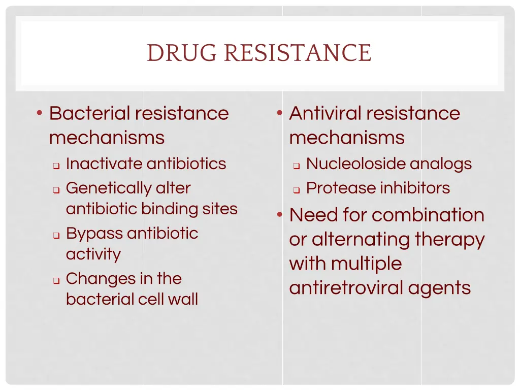 drug resistance