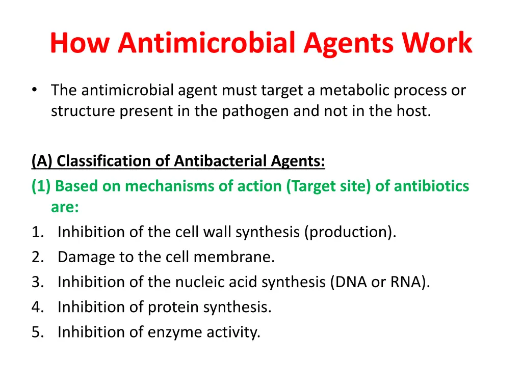 how antimicrobial agents work