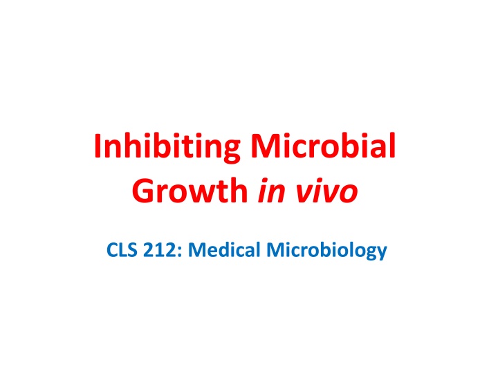 inhibiting microbial growth in vivo