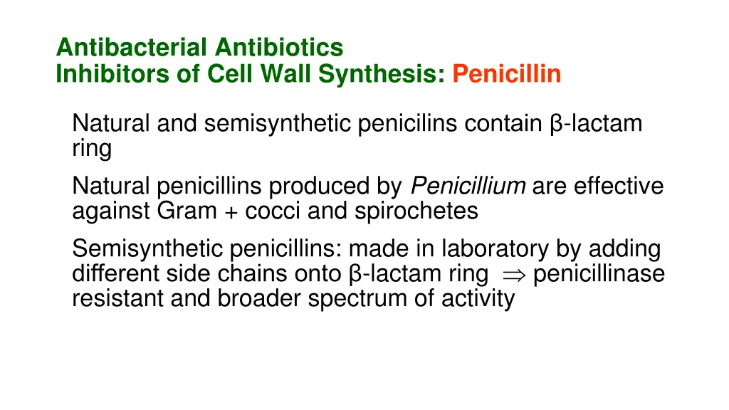 antibacterial antibiotics inhibitors of cell wall