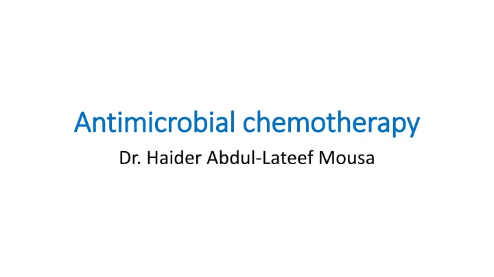 antimicrobial chemotherapy antimicrobial