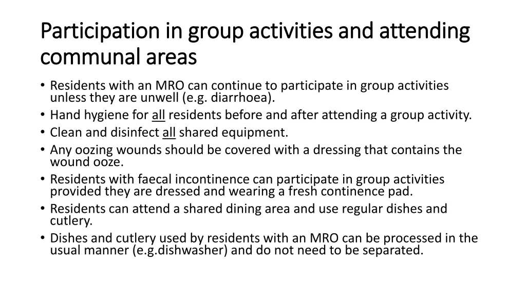participation in group activities and attending