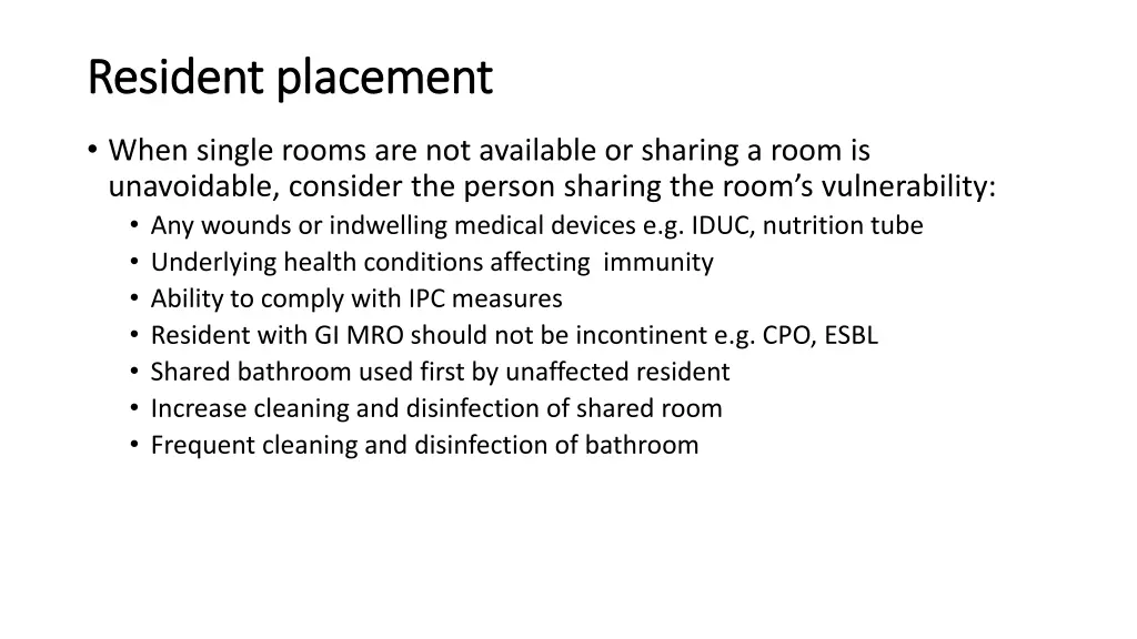 resident placement resident placement