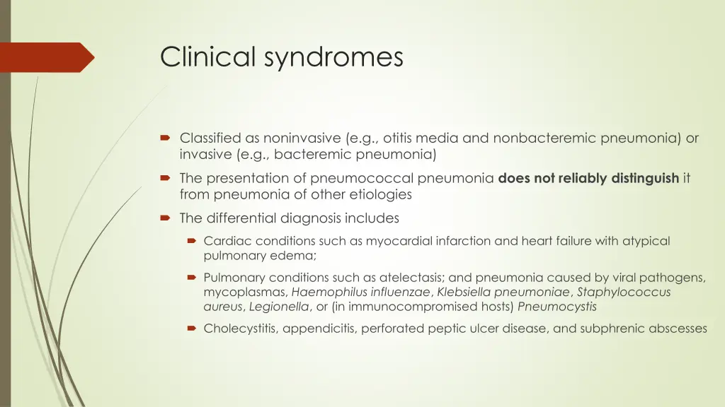 clinical syndromes