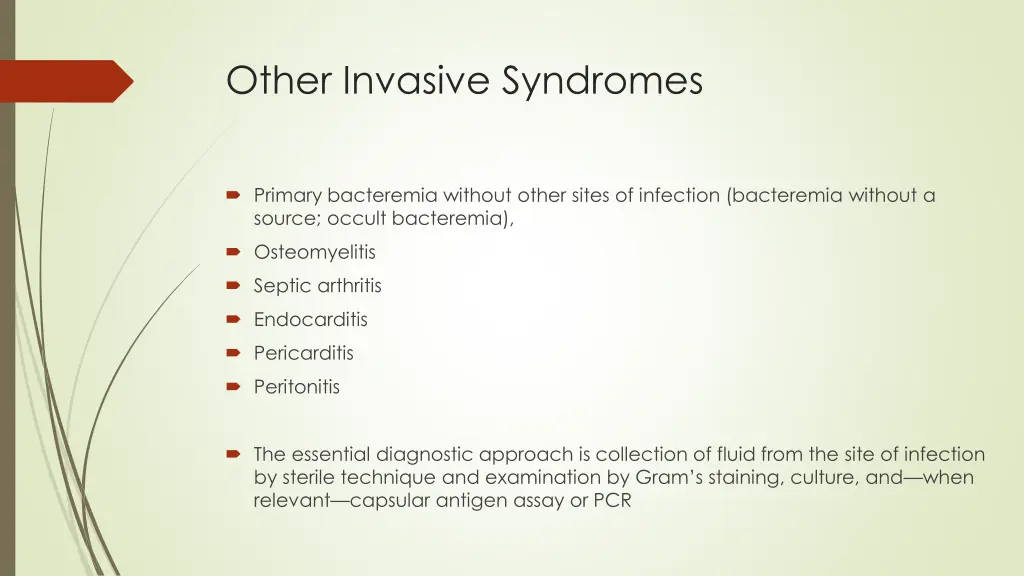 other invasive syndromes