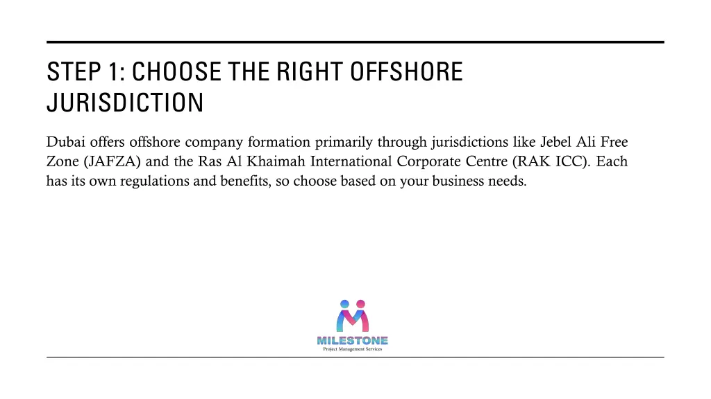step 1 choose the right offshore jurisdiction