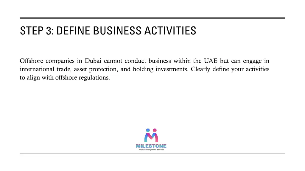 step 3 define business activities