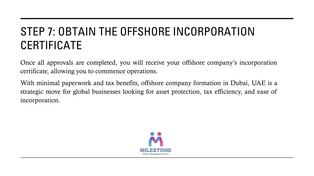 step 7 obtain the offshore incorporation