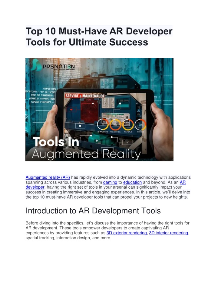 top 10 must have ar developer tools for ultimate